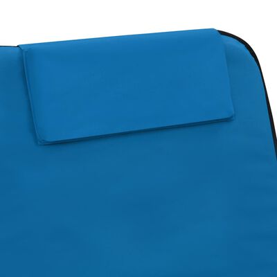 vidaXL Сгъваеми плажни постелки, 2 бр, стомана и плат, сини