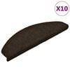 vidaXL Изтривалки за стълби, самозалепващи се, 10 бр., 65x21x4 см, тъмнокафяви, полукръгли, големи