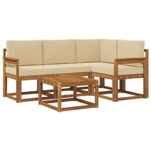 vidaXL Комплект дивани за открито 5 pcs Натурален и Бежов
