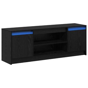 vidaXL ТВ Единици 139,5 x 34 x 50 см Черно Инженерна дървесина