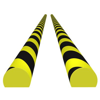 vidaXL Ъглови протектори 2 бр жълто и черно 4x3x100 cm PU