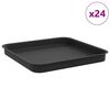 vidaXL Квадратен цветен поднос 24 бр. Черно 25,5 x 25,5 x 2,5 см
