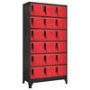 vidaXL Заключващ се шкаф, антрацит и червено, 90x40x180 см, стомана