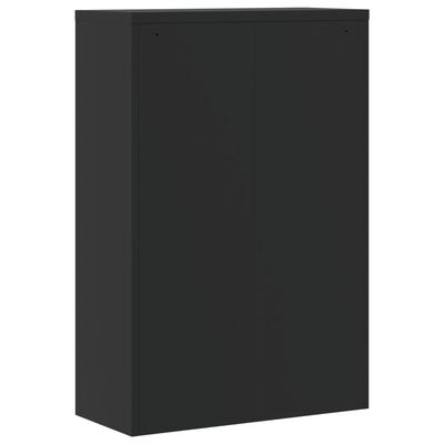 vidaXL Шкаф за папки черен 90x40x140 см стомана