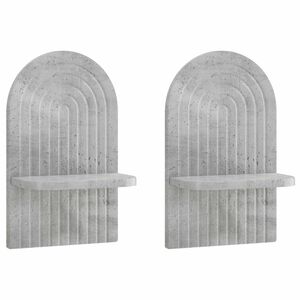 vidaXL Стенен рафт 2 бр. Бетонно сиво 23 x 13,5 x 37,5 см