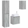 vidaXL Комплект мебели за баня 3 бр. Сив Сонома 33 x 34,5 x 160 см
