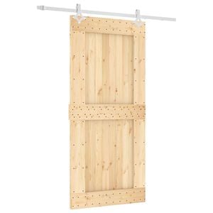 vidaXL Преплъзваща се врата 95 x 210 cm Естествено и бяло