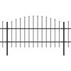 vidaXL Градинска ограда с връх тип копие, стомана, 892,5x100 см, черна