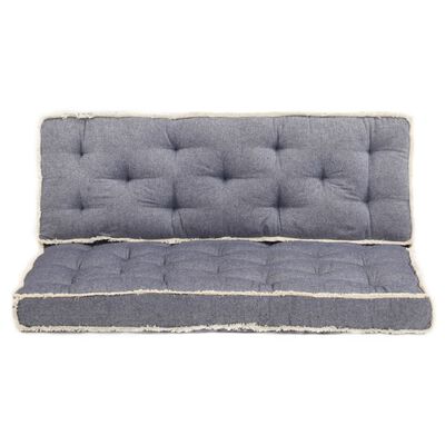 vidaXL Комплект възглавници за палетен диван, 2 части, син