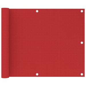 vidaXL Балконски параван, червен, 75x500 см, HDPE
