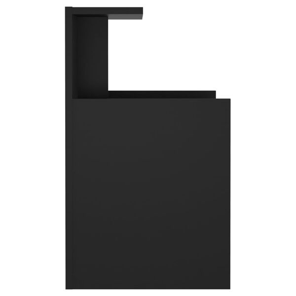 vidaXL Нощнo шкафче, чернo, 40x35x60 см, инженерно дърво