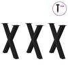 vidaXL Крака за трапезна маса, X-образни, 3 бр., черни, 80 x (72-73) см, стомана