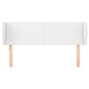 vidaXL Горна табла с уши, Бяла, 147x23x78/88 см, изкуствена кожа