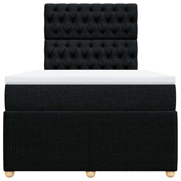 vidaXL Боксспринг легло с матрак, черно, 120x200 см, плат