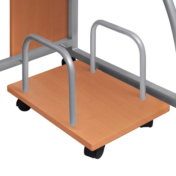 vidaXL Компютърно бюро, кафяво, 110x52x88,5 см, инженерно дърво