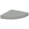 323903 vidaXL Floating Corner Shelves 4 pcs Grey 25x25x3,8 cm MDF