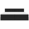 vidaXL Легло с място за съхранение и матрак Черно 200 x 200 cm