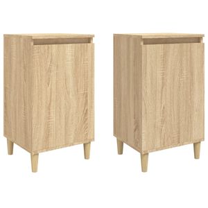 vidaXL Нощни шкафчета, 2 бр, сонома дъб, 40x35x70 см, инженерно дърво