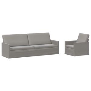 vidaXL Комплект дивани 2 pcs Светлосиво Кадифе