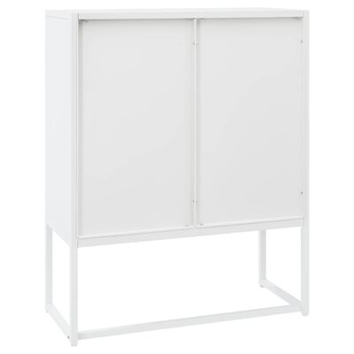 vidaXL Висок шкаф, бял, 80x35x100 см, стомана