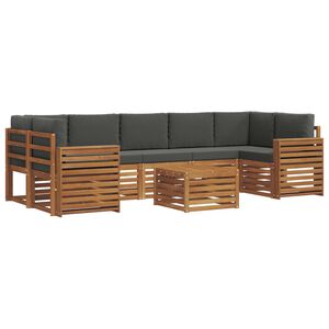 vidaXL Комплект дивани за открито 8 pcs Натурален и Антрацит