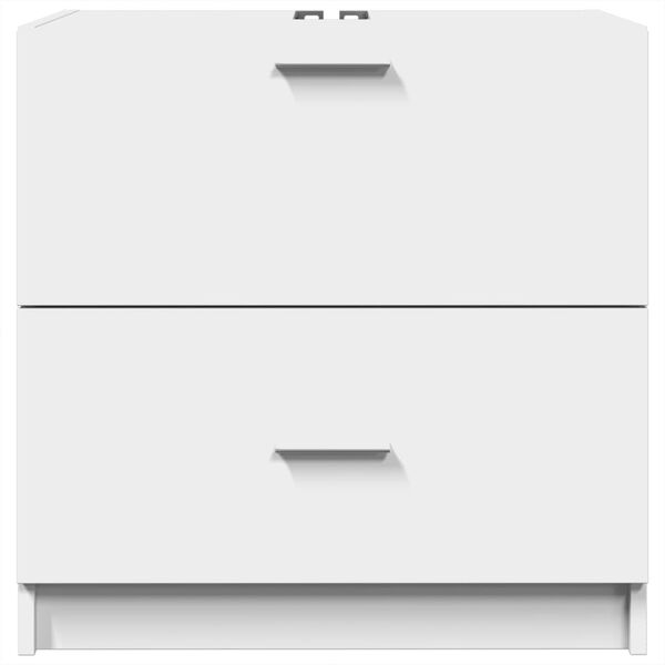 vidaXL Долен шкаф за мивка, бял, 59x37x59 см, инженерно дърво