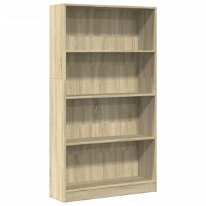 vidaXL Библиотека, сонома дъб, 80x24x143 см, инженерно дърво
