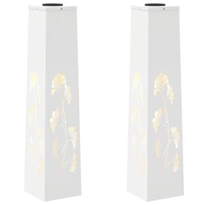 vidaXL Соларна LED светлина за пътека 2 бр. Топло бяло 18 x 18 x 80 см