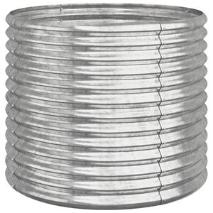 vidaXL Градински плантер поцинкована стомана 80x80x68см сребрист