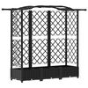vidaXL Повдигнато легло с решетка и покривка Черно 163 x 40 x 123 см