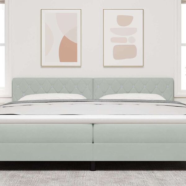 vidaXL LED глава С LED лентисти светлини Светлосиво 200 cm Полиестер