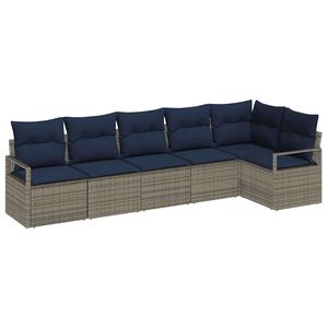 vidaXL Комплект дивани 6 pcs Сив полиратан