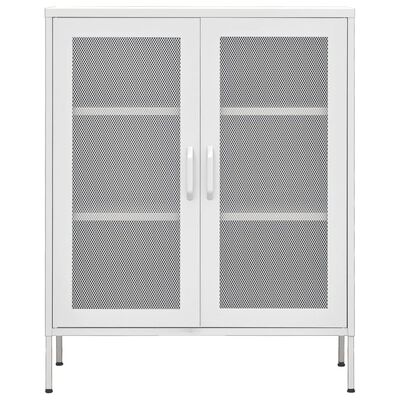 vidaXL Шкаф за съхранение, бял, 80х35х101,5 см, стомана