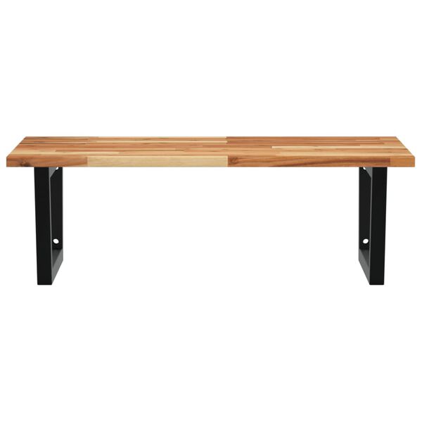 vidaXL Стенен рафт за мивка, стомана и масивно дърво акация