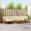 vidaXL Комплект дивани за открито 7 pcs Натурален и Крема