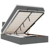 vidaXL Османска легло с матрак и LED, тъмносиво, 120x200 см, плат