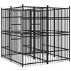 vidaXL Дворна клетка за кучета, стомана, 3,69 м&sup2;
