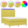 vidaXL Боксспринг легло с матрак и LED, зелено, 140x190 см, плат