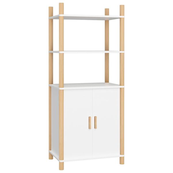 vidaXL Висок шкаф, бял, 60x40x141 см, инженерно дърво