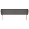 vidaXL Горна табла с уши, сива, 183x23x78/88 см, изкуствена кожа