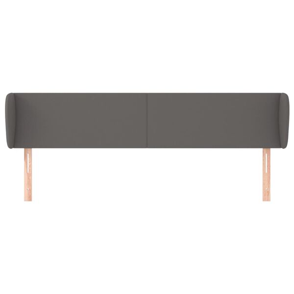 vidaXL Горна табла с уши, сива, 183x23x78/88 см, изкуствена кожа