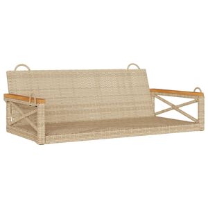 vidaXL Пейка люлка, бежова, 109x62x40 см, полиратан