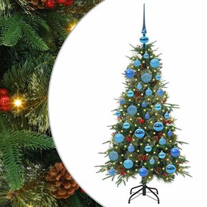 vidaXL Изкуствено коледно дърво с хингед Зелен 120 cm PE и PVC