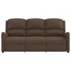 vidaXL 3-местен масажен реклайнер, кафяв, текстил