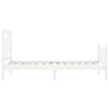 vidaXL Рамка за легло без матрак, бял, 90x200 см, бор масив