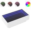 vidaXL Маса за кафе с LED, бяла, 90x50x30 см, инженерно дърво