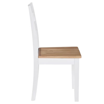 vidaXL Трапезни столове, 2 бр, бели, каучуково дърво масив