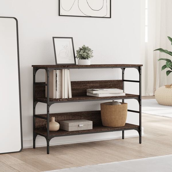 vidaXL Конзолна маса, кафяв дъб, 100x32x75 см, инженерно дърво