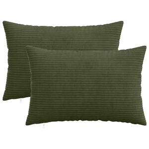 vidaXL Калъфка за възглавница 2 pcs HEERLEN Зелено 30 x 50 cm кордурой