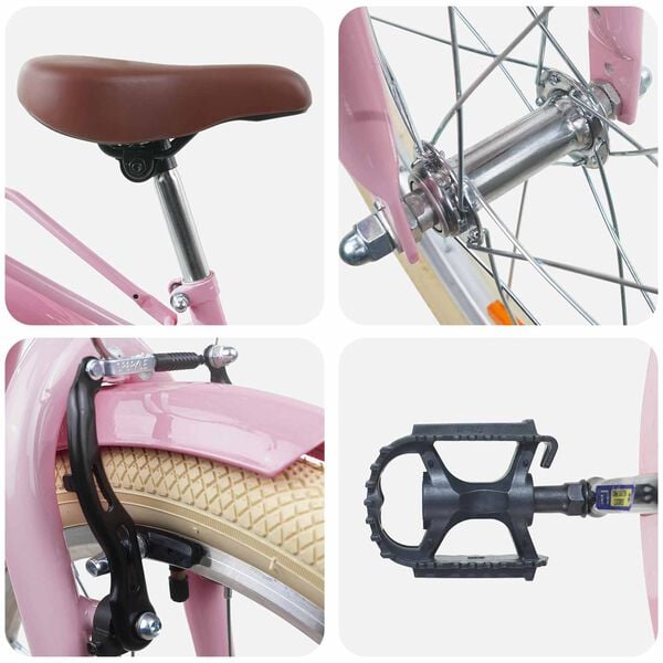 vidaXL Детски Велосипед 20 инча за 6&ndash;11 години Светло розово